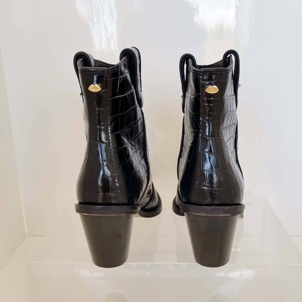 NEW ๐ฅ Designer Fabienne Chapot Black ๐ฏ %Leather Ankle Boots - Picture 4 of 11